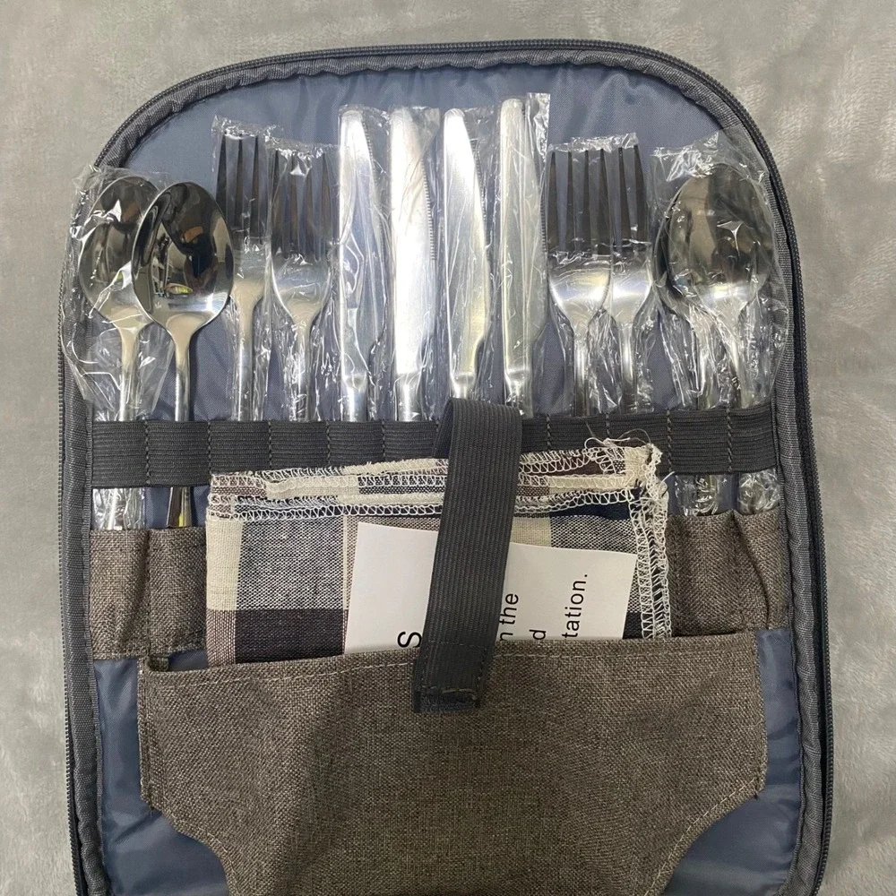 Zormy Picnic Backpack for 4 Person with Insulated Cooler Compartment